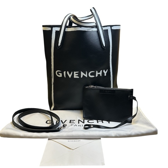 💯 Authentic 2 in 1 Givenchy Stargate Calfskin Tote Shopper with Wristlet - Picture 6 of 10
